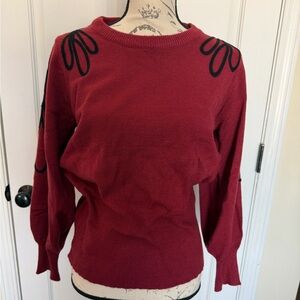 Cupshe Red Sweater with Black Detailing